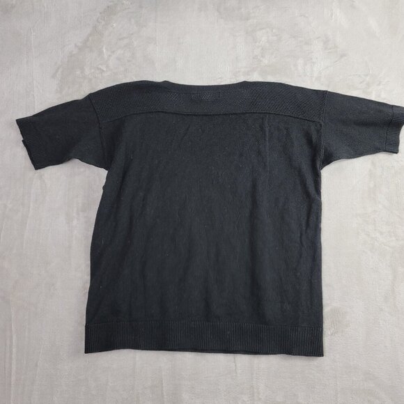 Banana Republic Black Perforated Circle Short Sleeve Women's Shirt | Size XS - Picture 7 of 7